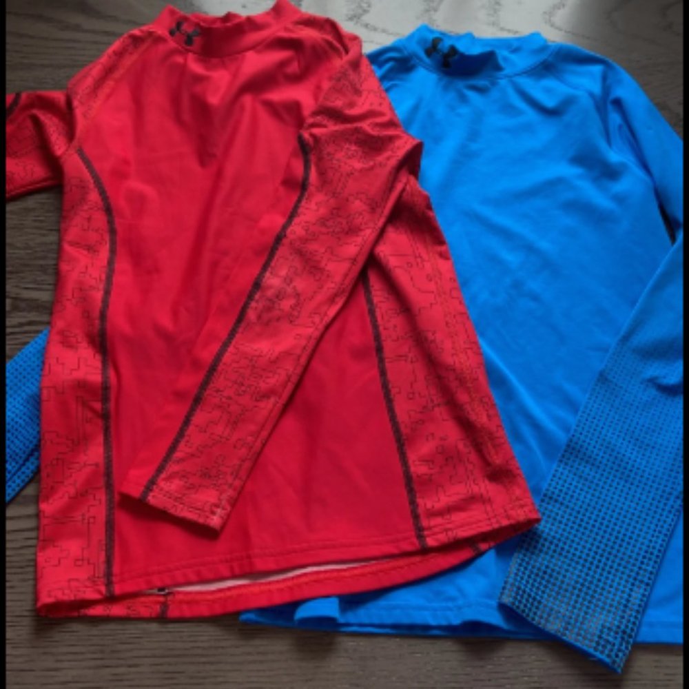 Under Armour Cold Gear Shirts Boys Youth 2 pack Lot L-XL
